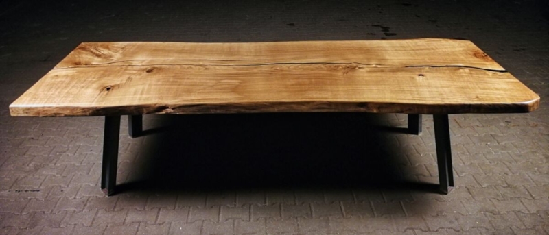 Eiche Baumscheiben Esstisch aus einem Stück 3,10m x 1,24m, black epoxidharz 5